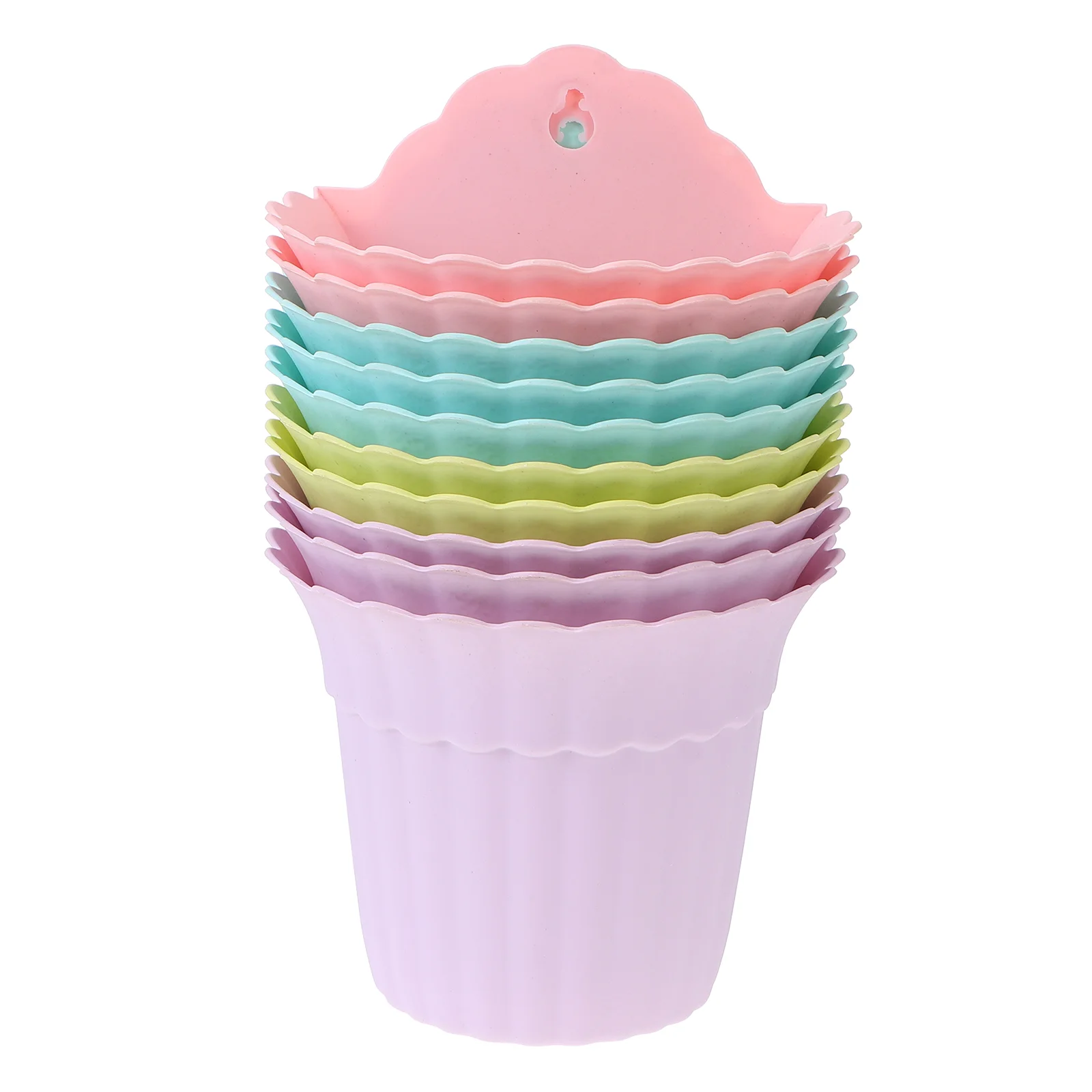 

10Pcs Wall-mounted Flowerpots Hanging Flowerpots Plant Containers for Balcony Home Garden Railing