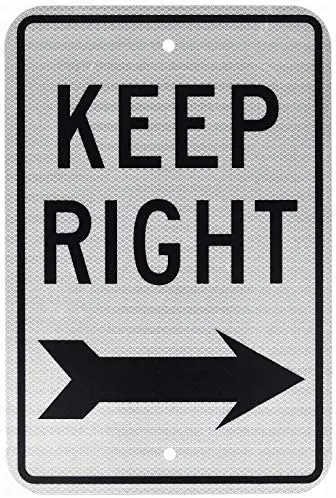 

Надпись «Keep Right», алюминиевые металлические знаки, предупреждающий знак, уличный дорожный Предупреждение знак 8X12 дюймов, Настенный декор