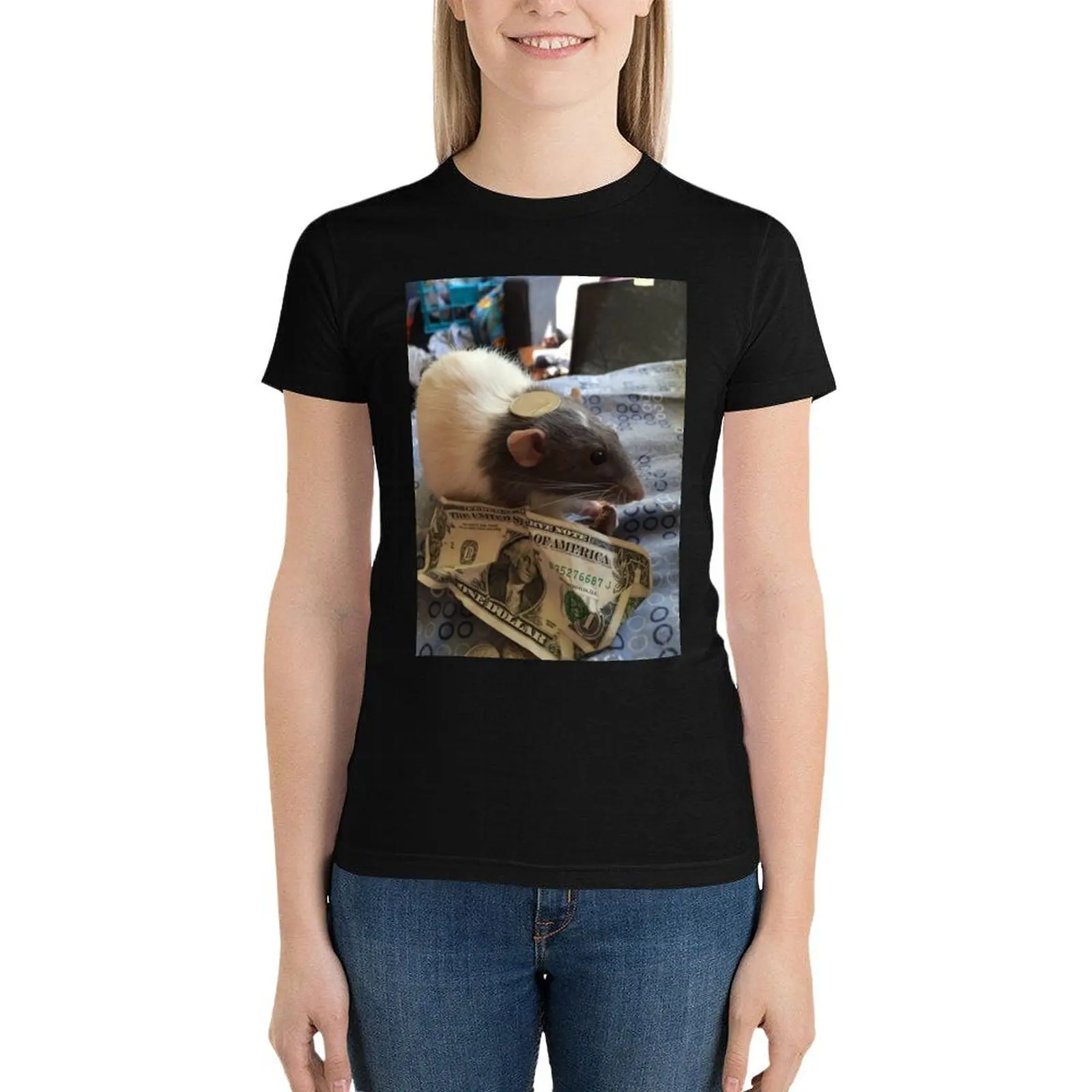 Футболка moneyrat корейская мода летняя одежда новое издание футболки для женщин