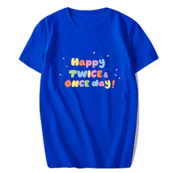 

2022 Summer style kpop twice debut 6th years happy twice&once day same printing t shirt unisex o neck short sleeve t-shirt