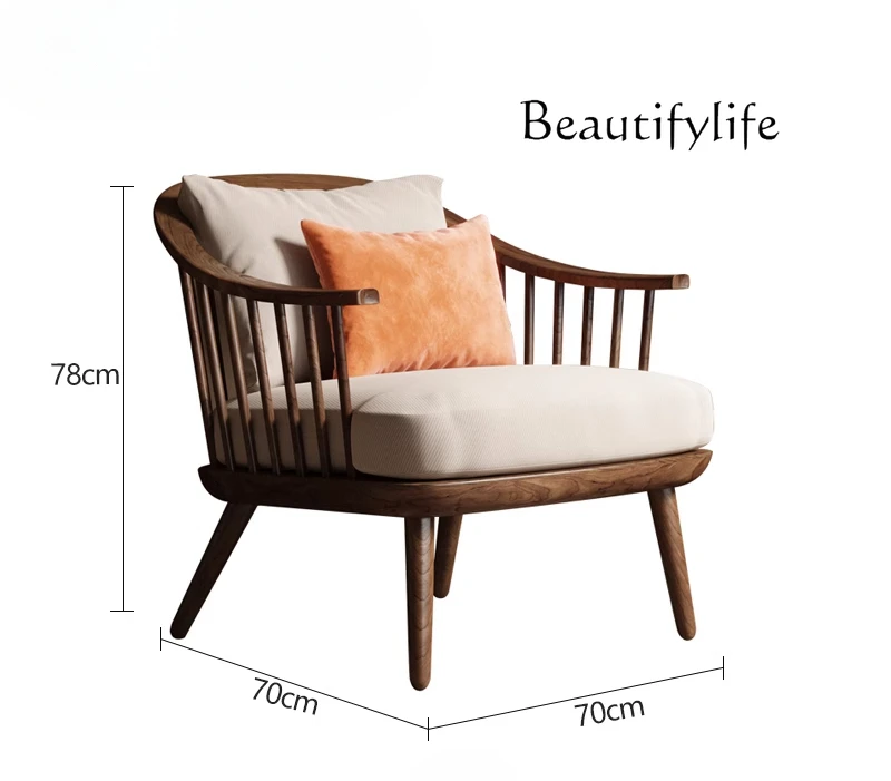 Скандинавский современный китайский диван-кресло из ясеня гостиная балкон