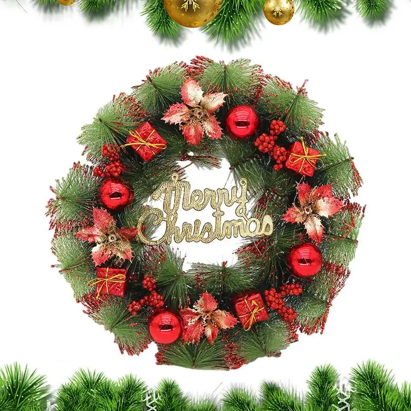 

Christmas Wreaths For Outside Artificial Pine Cone Wreath Hanging Christmas Decorations In Holiday For Hanging On Door Window Or
