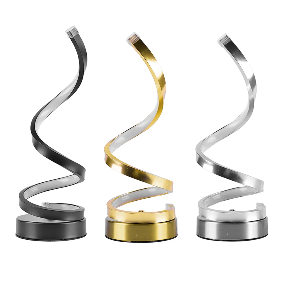 

Spiral LED Desk Lamp Metal Modern Bedside Eye Protection Reading Table Night Light Living Room Bedroom Home Decor