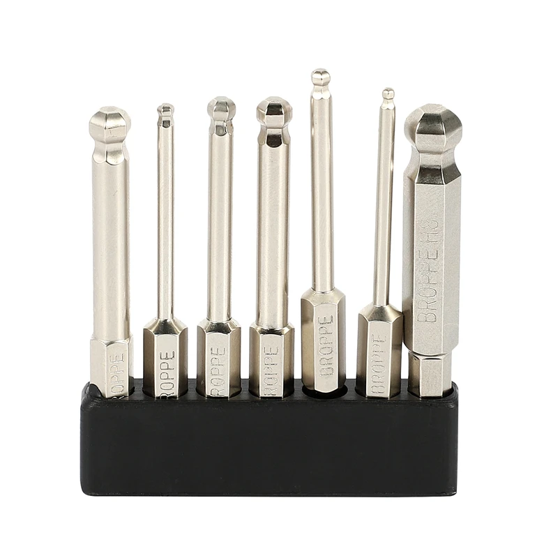 

BROPPE 7 шт. S2 магнитные шариковые отвертки 1/4 дюйма шестигранный хвостовик