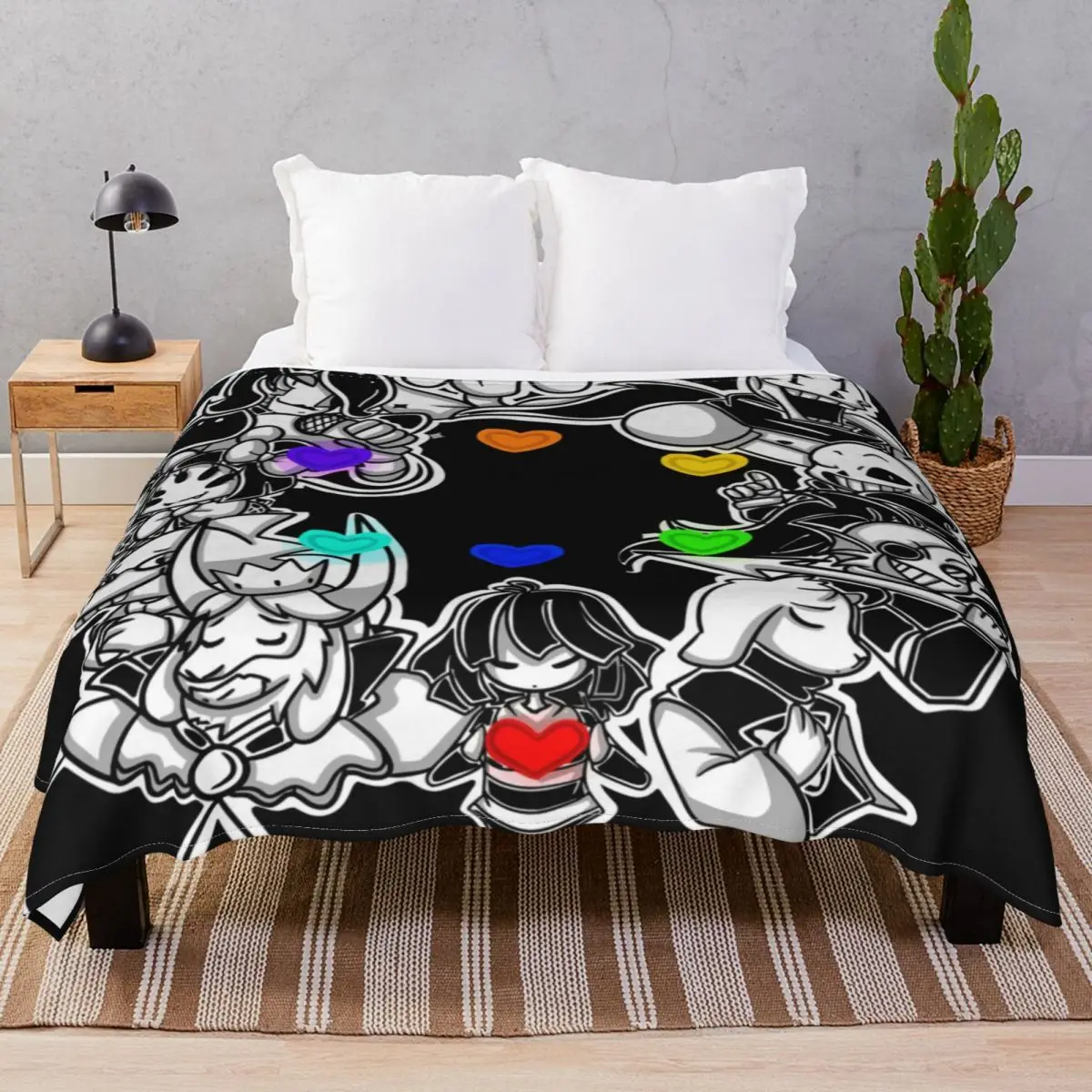 Undertale Blanket Flannel Printed Ultra-Soft Unisex Throw Blankets for Bed Home Couch Camp Cinema