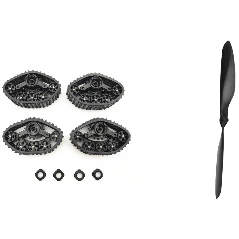 

Коробка передач 820 без сердечника Cw мотор + пропеллер Комбинированный набор для радиоуправляемых моделей Diy с 4 шт. обновленных гусеничных колес запасные части