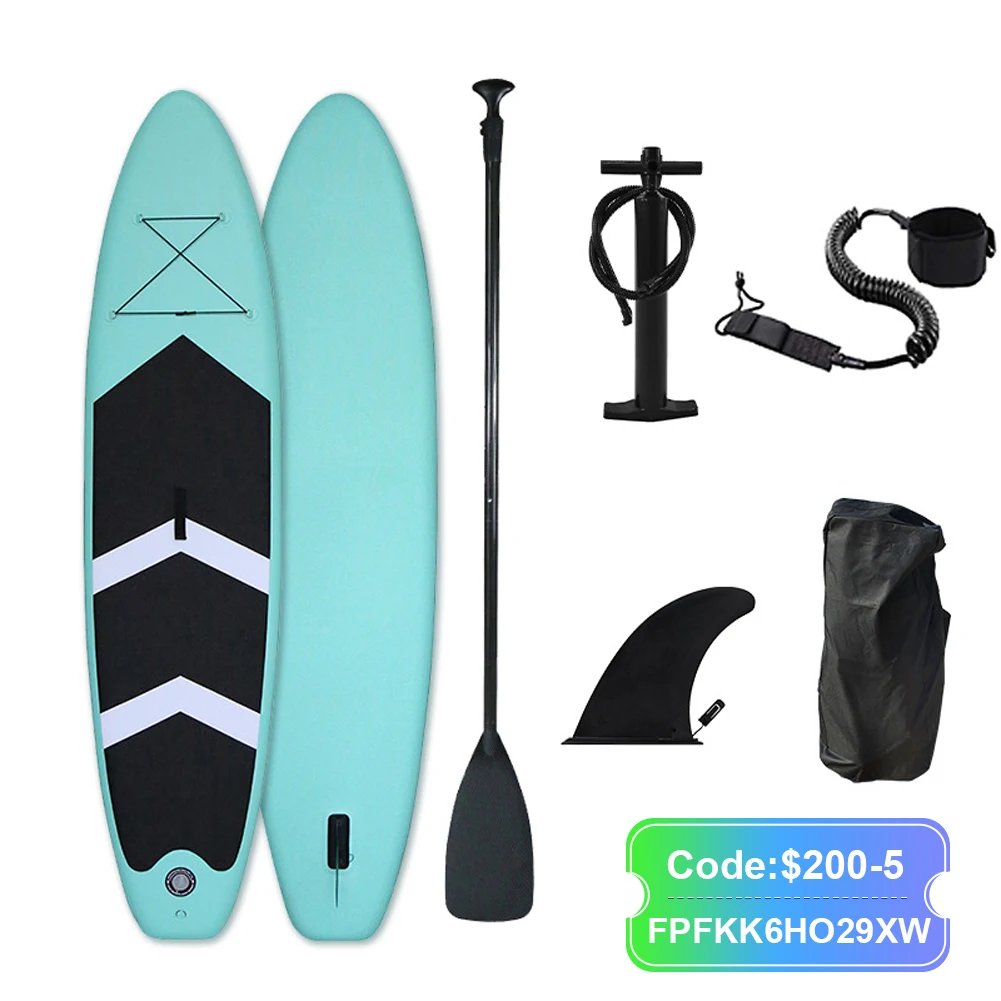 Surf Set With Paddle Board Tail Fin Foot Rope Inflator And Bag