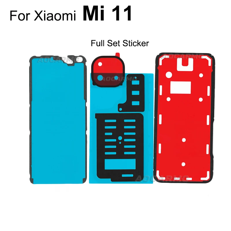 Aocarmo For Xiaomi 11 Mi 11 Rear Camera Sticker Back Cover  Front LCD Adhesive Back Housing Battery Cover Glue Tape Replacement images - 6