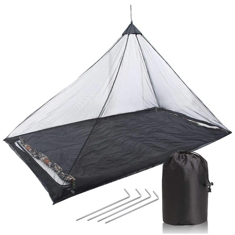 

Outdoor Camping Portable Black 220*120*100cm Universal Mosquito Net Single Person Camping Triangle Mosquito Net Mosquito Tent