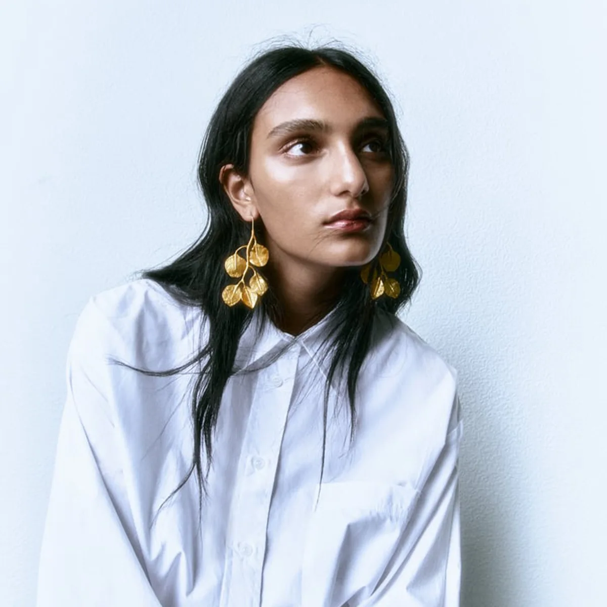 

Leaf Earrings Woman Vintage Golden Long Leaf Hoop Earrings Fashion Earrings for Girl Gold Color Earrings for Women Wholesale