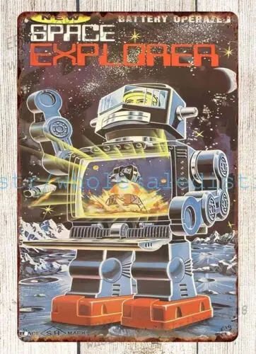 1960-е годы HORIKAWA SPACE EXPLORER ROBOT игрушка металлическая жестяная вывеска настенные
