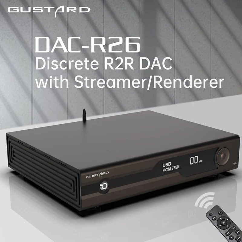 Gustard DAC-R26 Дискретный ЦАП R2R со стримером Renderer Roon XMOS USB DSD512 PCM768K IIS DSD1024 k2 Часы Lan 1 бит