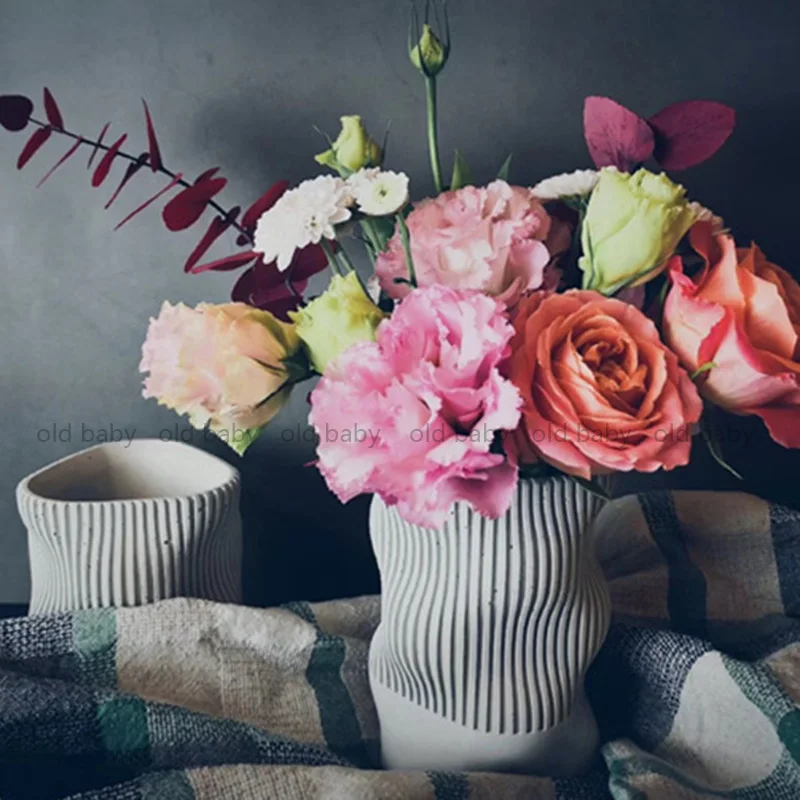 

Irregular Design Cement Vase Mold DIY Home Decor Concrete Planters Mold Plaster Pen Holder Pots Silicone Mold Nordic Style