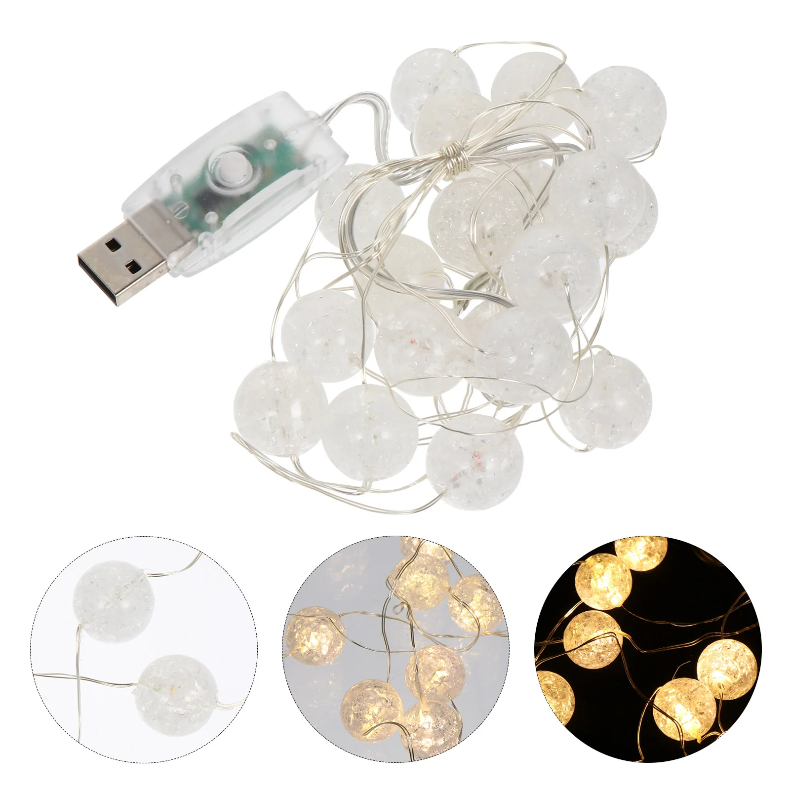 Трещина Шар Освещение Цепь Лампа Украшение Фестиваль Декор Форма Орнамент Столб