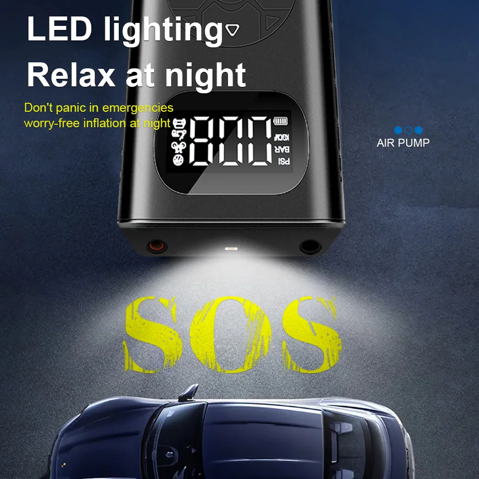 E-ACE 6000Mah Car Air Compressor 150 PSI Digital Auto Inflatable Pump Wireless For Balls Motorcycles Bicycle Boat Tyre Inflator - купить по