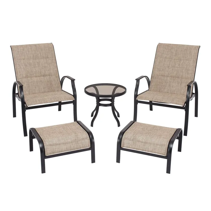 

Knolls 5 Piece Outdoor Patio Chat Set, Beige