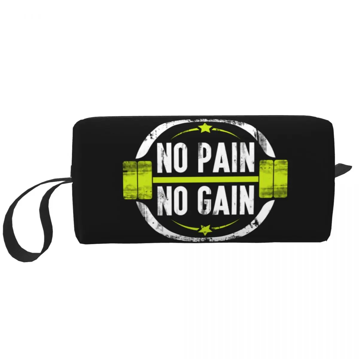 

Travel No Pain No Gain Toiletry Bag Bodybuilding Fitness Gym Cosmetic Makeup Organizer for Women Beauty Storage Dopp Kit Box