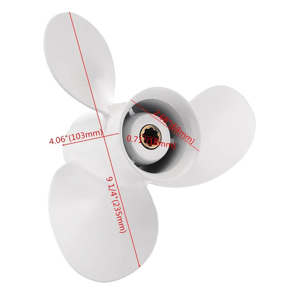 Пропеллер 9 1/4x10 1/2 683-45943-00-EL для подвесных двигателей Yamaha л.с. F9 15 F15C F15 F20 алюминий 8