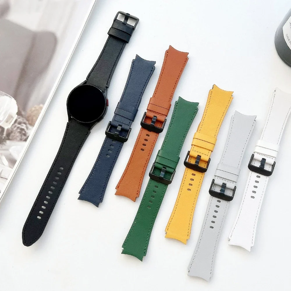 

No Gaps Leather Strap For Samsung Galaxy Watch 5 4 44mm 40mm Smartwatch Correa Galaxy Watch 5Pro 45mm/4 classic 46mm 42mm Strap