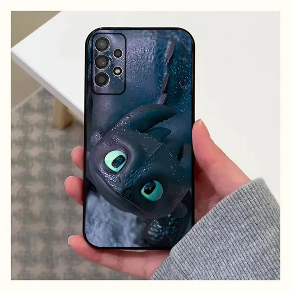 Фото Милый чехол для телефона T-Toothless-S H-HTTYD для Samsung Galaxy A20, A21s, A22, A31, A32, A52, A53, A72, 73, A80, A91 Мягкий черный чехол №4