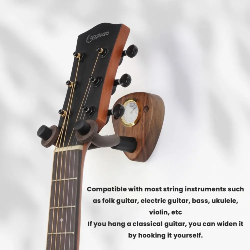 Универсальная деревянная настенная вешалка для гитары с гигрометром
