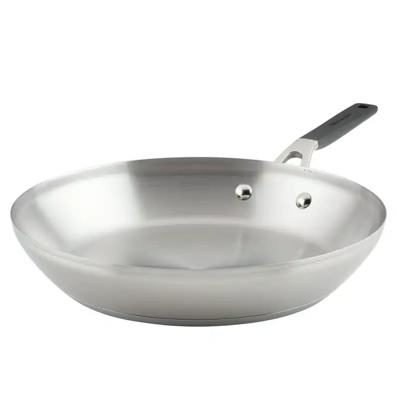 

Steel Induction Frying Pan, 12 inch, Brushed Stainless Steel