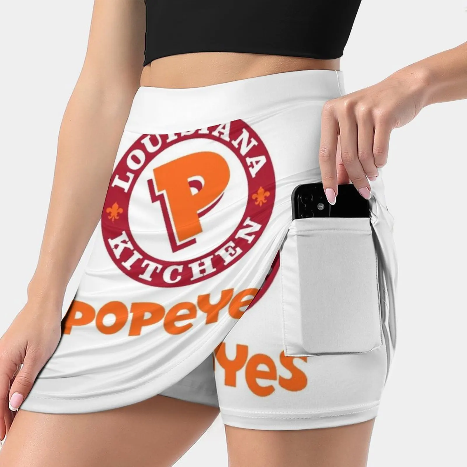 

Женская юбка с карманами Popeyes Fastfood, винтажная трапециевидная юбка с принтом, летняя одежда Popeyes Fastfood