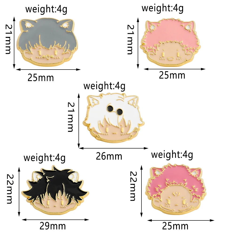Аниме ююютсу Kaisen броши булавка милый мультяшный рисунок эмалированная одежда