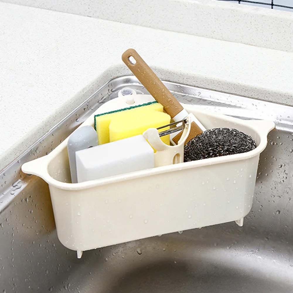 

Suction Cup Sink Drain Basket Plastic Multifunctional Corner Storage Rack Bowl Sponge Holder Dish Rack Kitchen Items