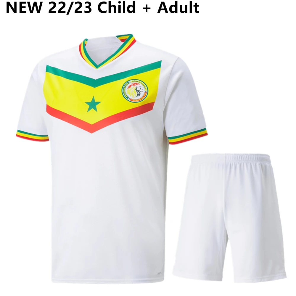 

Новинка 2022/23, детская и взрослая футболка для дома из Сенегала 2022/23, Сенегал 2022, Домашняя футболка