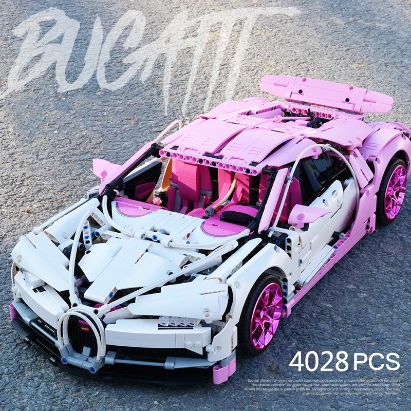 IN STOCK Pink Bugattii Chiron APP Control Sports Car LED Light Compatible 42083 20086 MOC 9658 Technology Building Blocks Toys