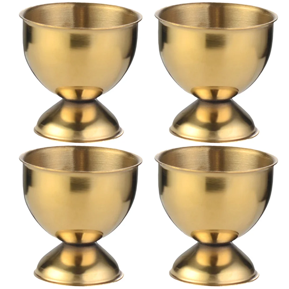

4 Pcs Ceramic Rack Decorative Tray Rust-proof Egg Cups Wear-resistant Containers Reusable Stainless Steel Practical Racks