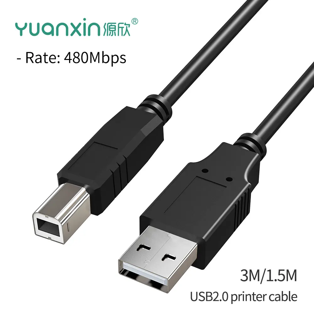 Cable de impresora HD USB2.0 A macho A USB B macho, transferencia...