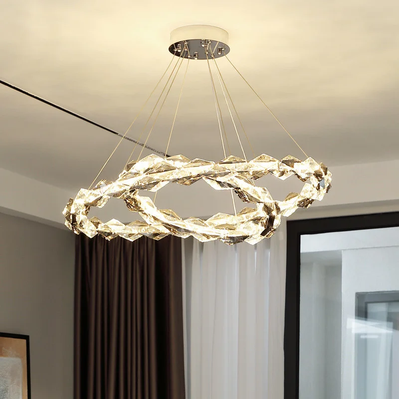 

Роскошные современные светодиодные подвесные светильники с регулируемой яркостью для гостиной K9, хрустальные светодиодные светильники, хромированные железная осветительные приборы
