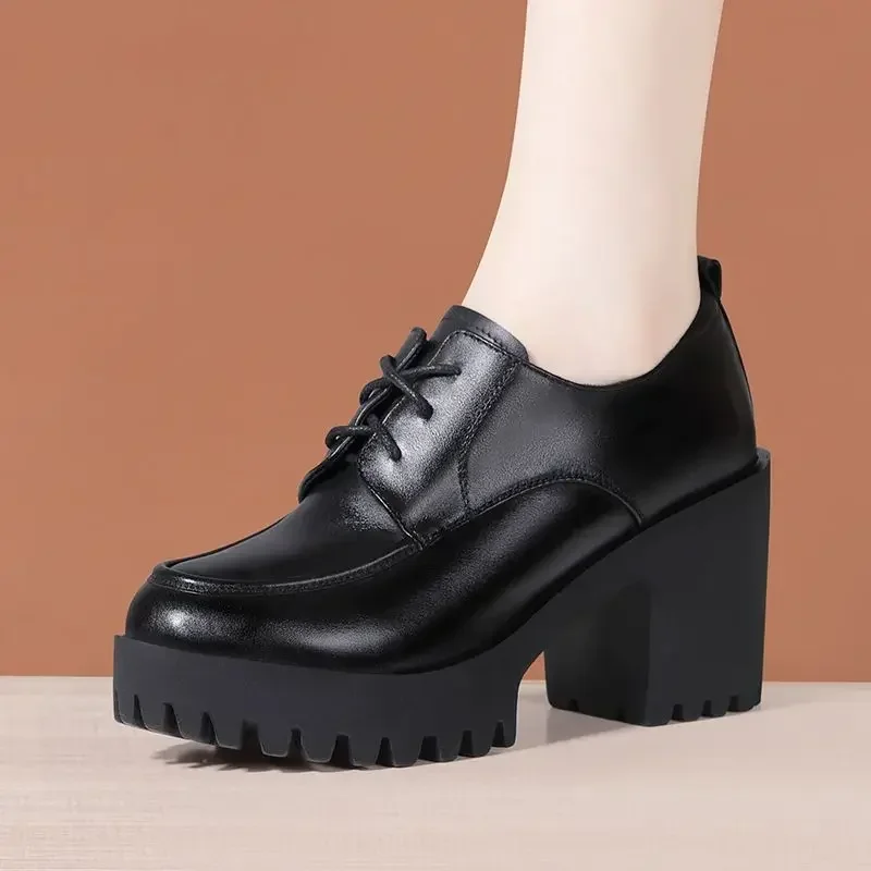 8 см маленькие размеры 33–43 оксфорды в британском стиле с глубоким вырезом и мехом