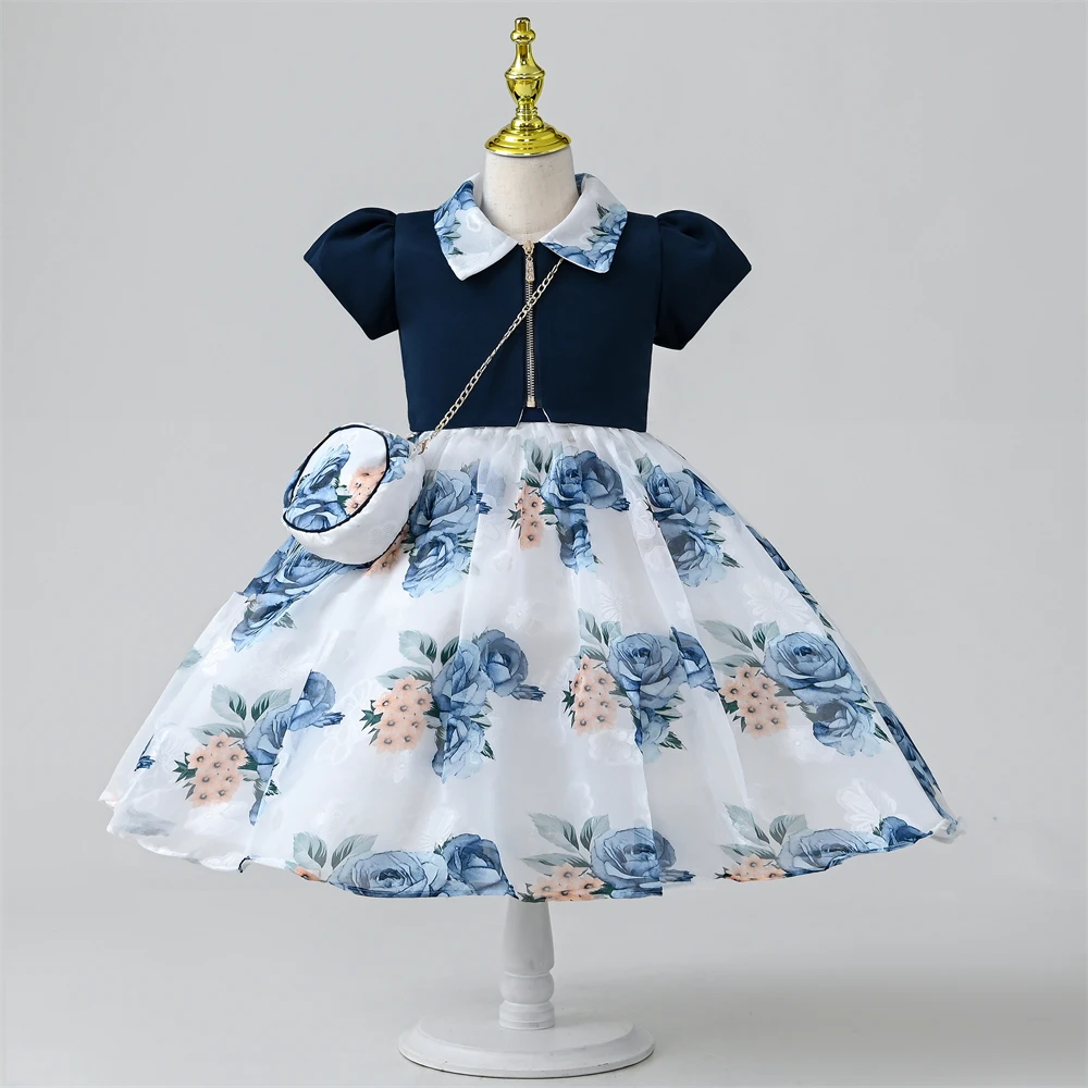 Детское платье с цветочным принтом на возраст 5-9 лет