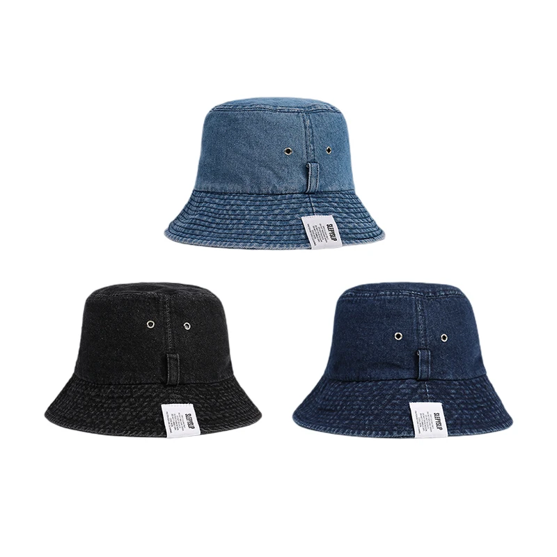 

Washed Cowboy Fisherman Hat Female Korean Version All-match Fashion Sun Hats Japanese Casual Student Bucket Cap Men