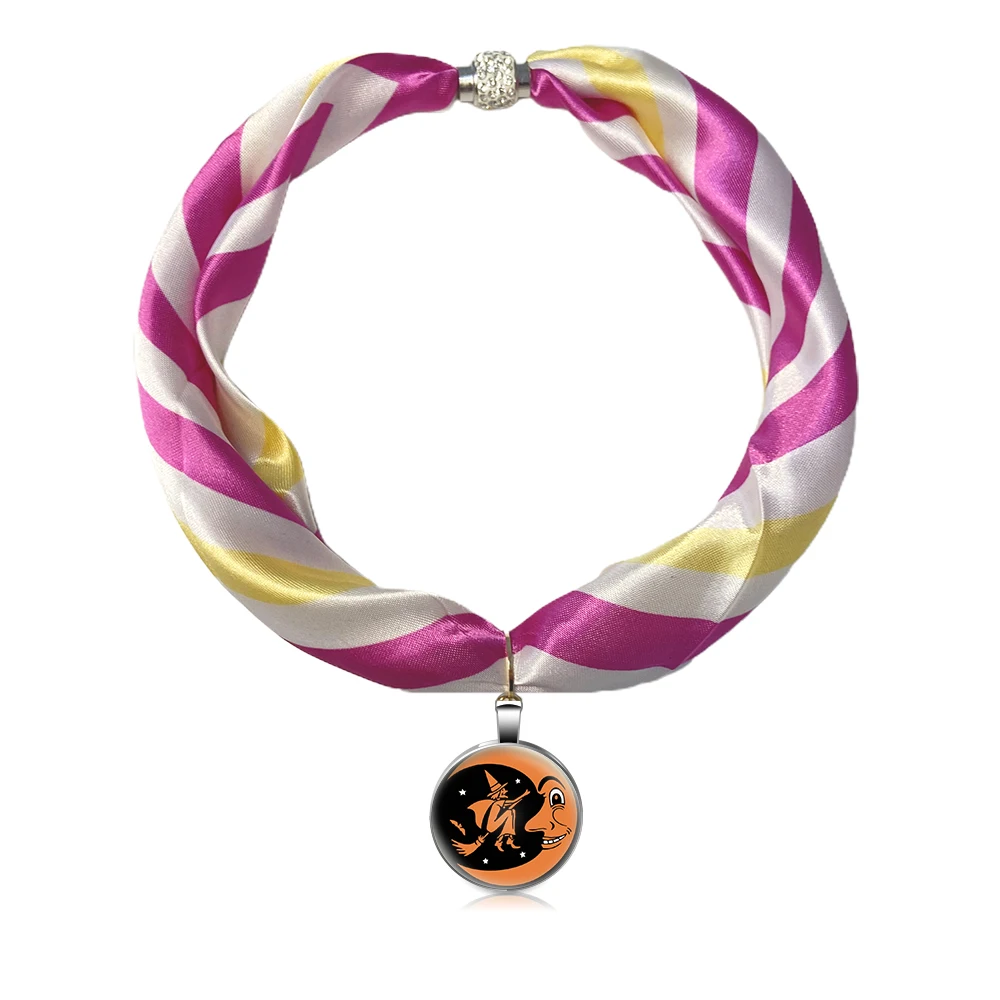 

Designer Pendant Necklace Silk Scarf Bohemia Women Jewelry Style Hijab Female Accessories Gift Halloween