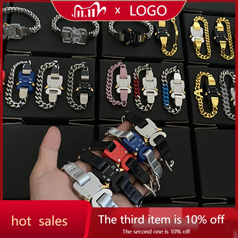 

ALYX Metal Plate Titanium Steel Hand Lian High Street Men Women 1:1 Functional Wind 1017 ALYX 9SM Chain Buckle Necklace