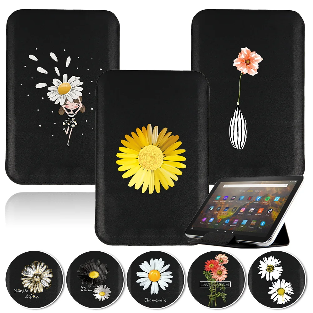 

Чехол для планшета Fire 7/HD 8/HD 10 /HD 8 Plus 2020/HD 10 Plus 2021, чехол из искусственной кожи с магнитной подставкой, чехол с маргариткой