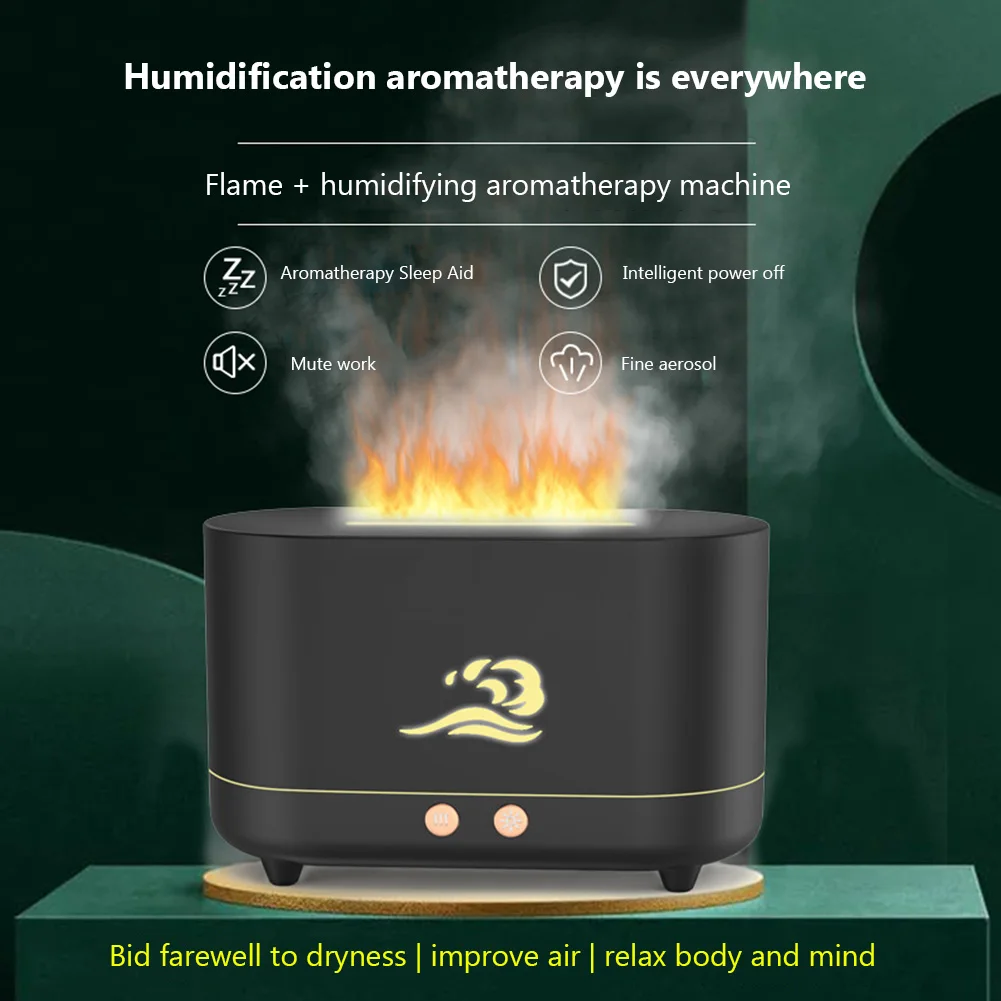 

Flame Humidifier Air Essential Oil Diffuser Aroma Ultrasonic Mist Maker Home Room Aromatherapy Humidificador Bedroom