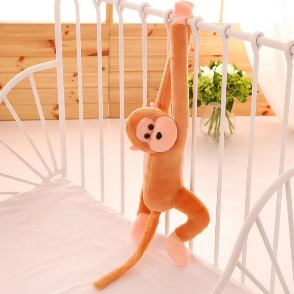 

2 Pcs Long Arm Monkey Plush Stuffed Animals Kids Hanging Toy Large Gibbons Decor