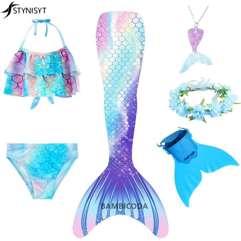 

Anime Cosplay Girls Swimmable Mermaid Tail Bikini Swimsuit Little Mermaid Costume Bathing Suit Halloween Fantasy Dress for Girls
