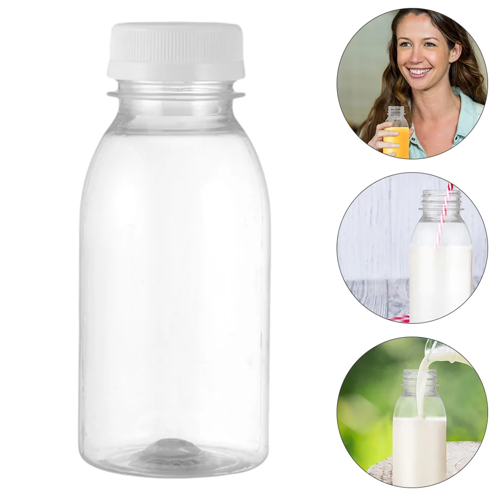 

12 Pcs Pudding A Bottle Yogurt Glass Water Pitcher Lid Transparent Milk Bottles Plastic Sub Jug Container Pet Work Juice