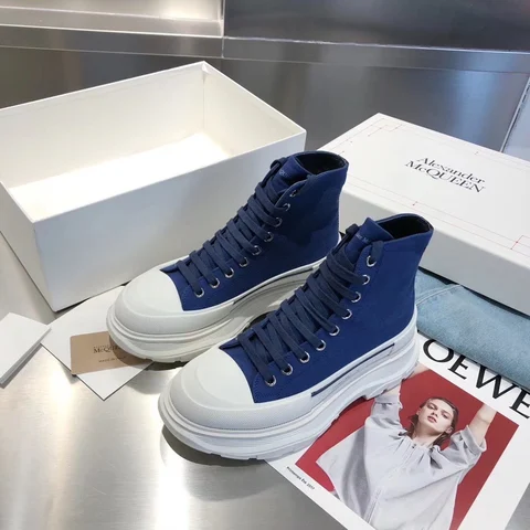 Женские ботильоны Alexander McQueen высокое качество Износостойкий Сейсмостойкий согреться осенне-зимняя обувь женская модель