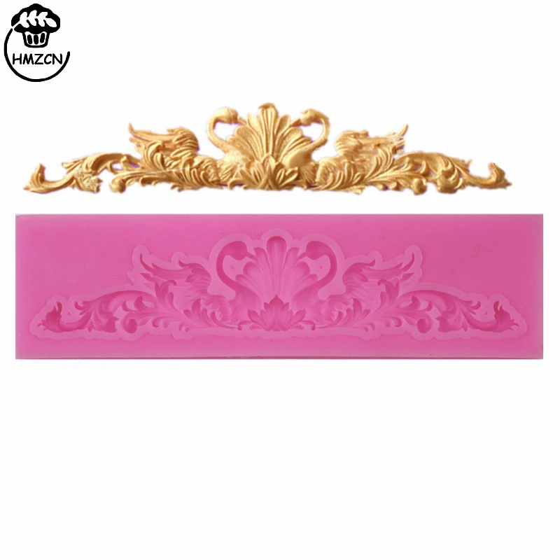 

Baroque Style Curlicues Scroll Lace Fondant Silicone Mold For Cake Border Decorations, Cupcake Topper, Jewelry, Polymer Clay