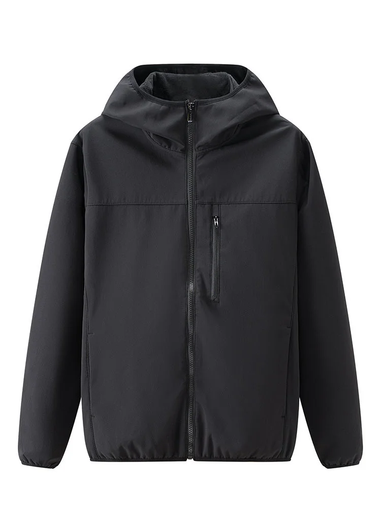 

2023 New Fashion Coat Autumn Men's Trendy Plush Soft Shell Outdoor Casual Jacket Hooded Waterproof Climbing Clothes 21Q1964