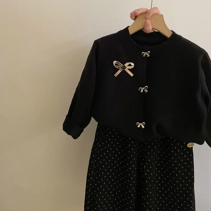 Свитер кардиган брюки для девочек в студенческом стиле осенний Модный