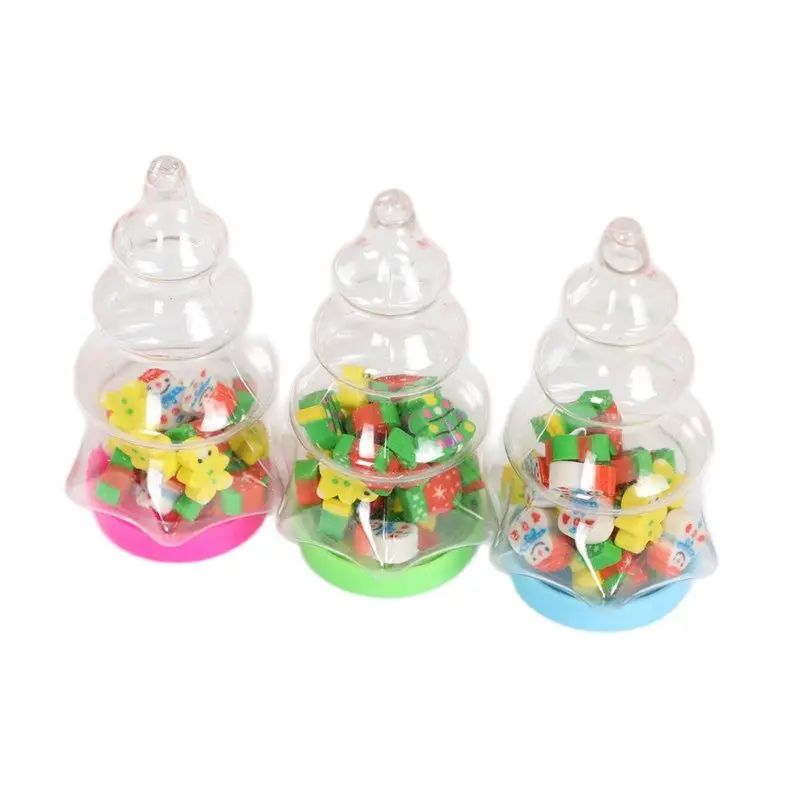 

1 Set Cute Merry Christmas Erasers For Kids Gifts Kawaii Stationery Novelty Christmas Tree Socks Erasers School Office Supplies