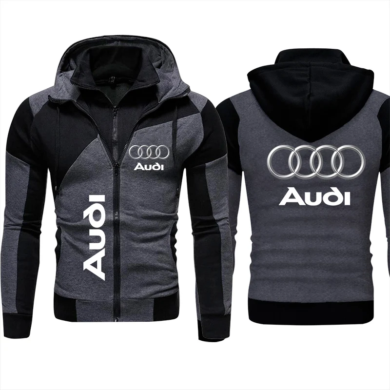 

Толстовка с капюшоном с логотипом Audi, осенняя женская уличная одежда в стиле хип-хоп, куртка для гонок, толстовка на молнии, мужская одежда